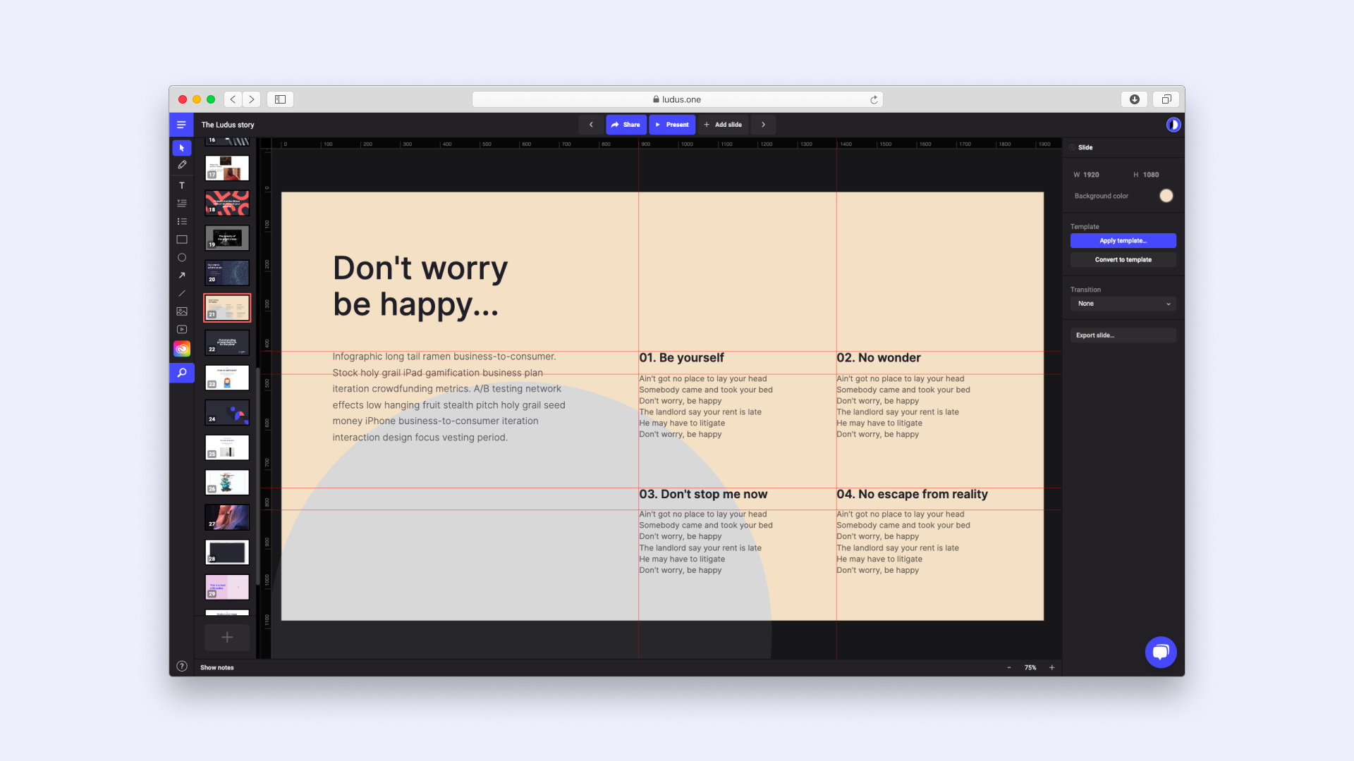 How many slides should you use for your presentation?